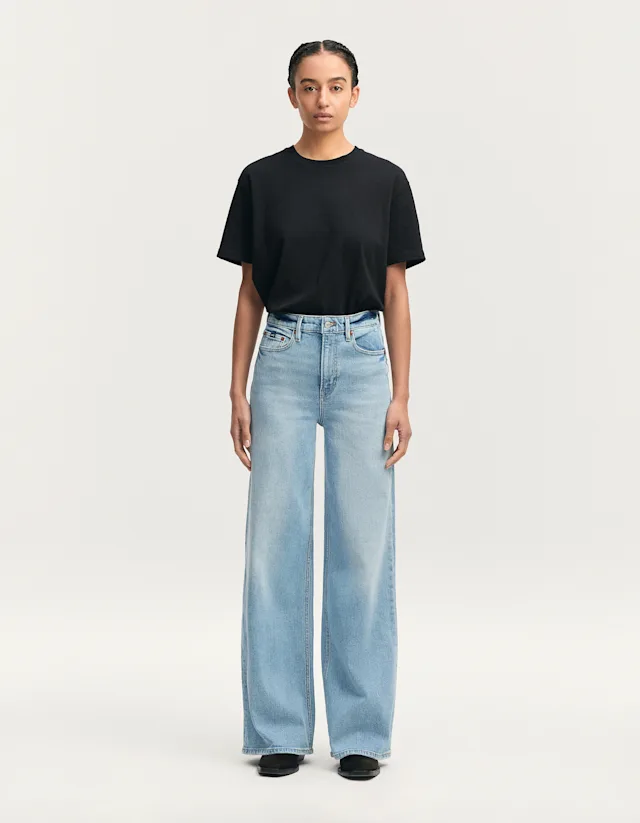 denham MIKU Comfort Stretch Stone Blue - Wide Fit