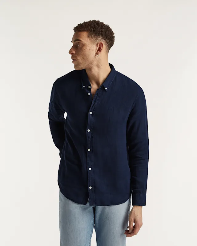 Denham RICH SHIRT Portuguese Linen - Regular Fit