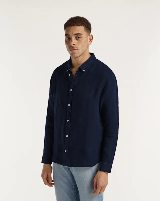 denham RICH SHIRT Portuguese Linen - Regular Fit