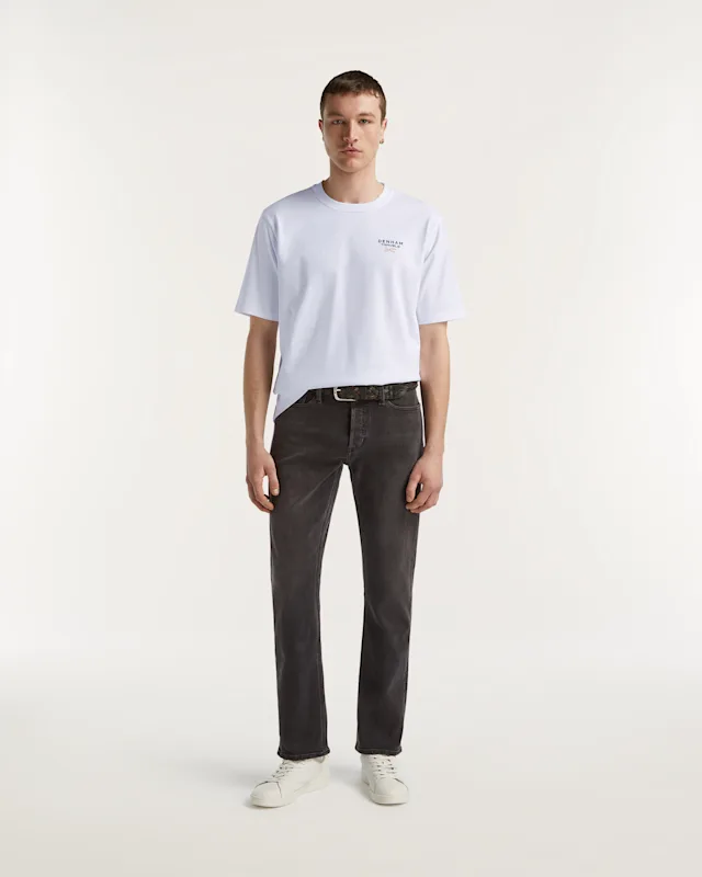 denham RIDGE AUTHENTIC Worn Black - Straight Fit