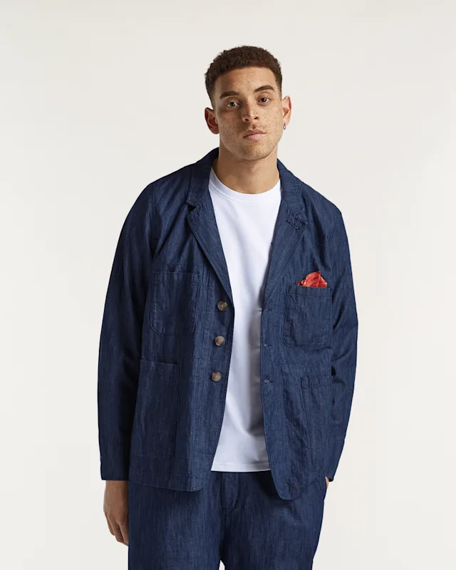 Denham S02 BLAZER Washed Chambray - Classic Fit