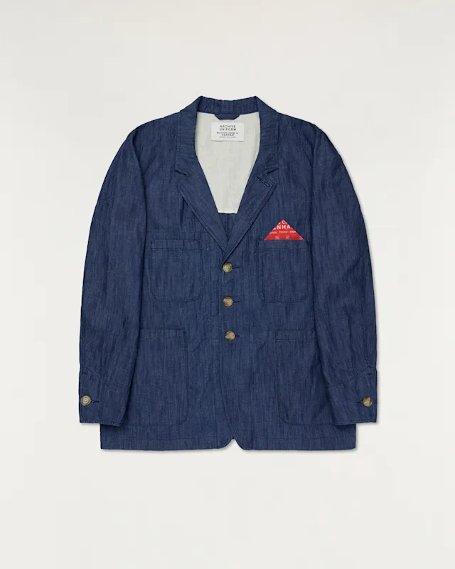 denham S02 BLAZER Washed Chambray - Classic Fit