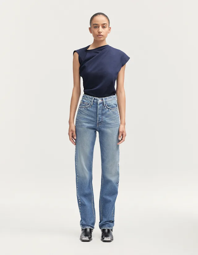 denham SUKI Saphire Rigid Worn Rivet - Straight Fit