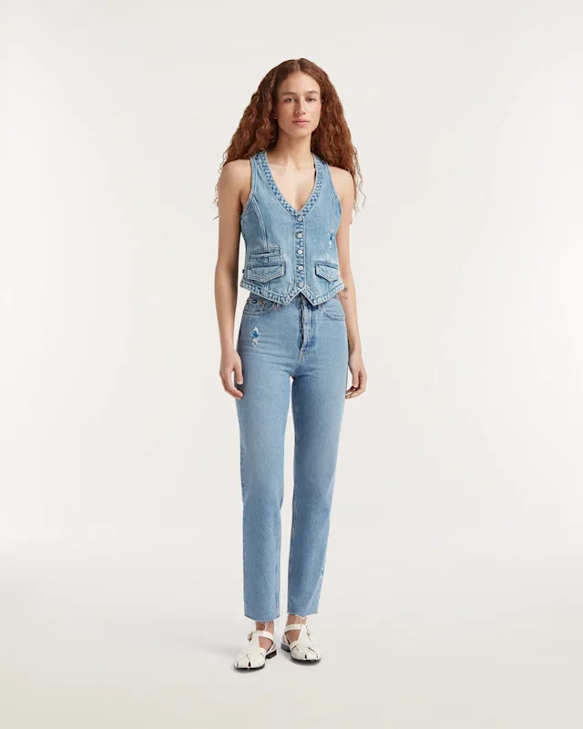 denham SUKI Stonewash Embroidery - Straight Fit