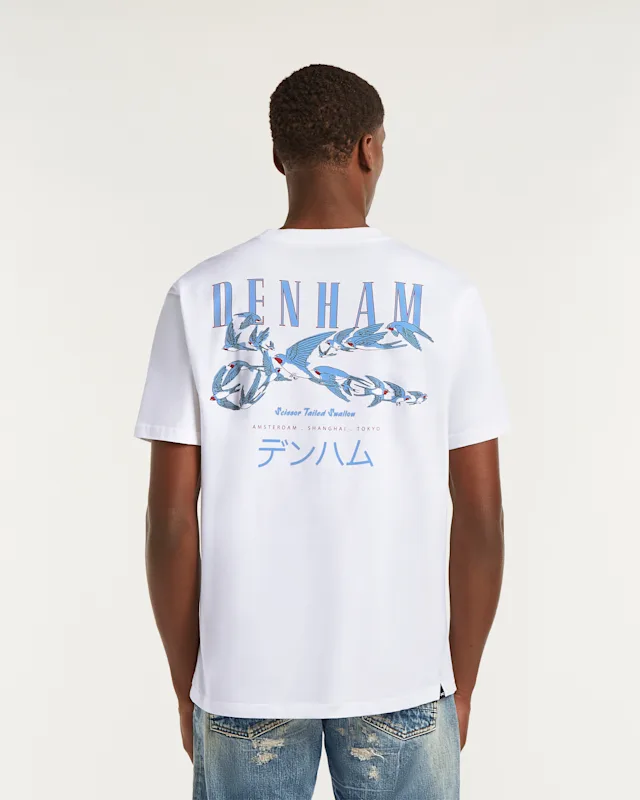 denham SWALLOW TEE Graphic Core Jersey - Regular Fit