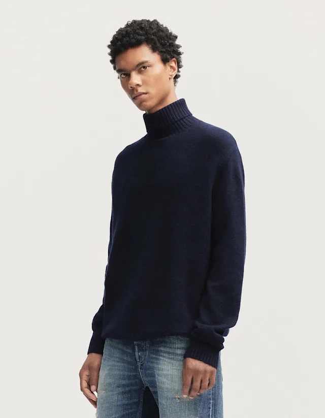 Denham DENHAM TAB ROLL SWEATER Cosy Cotton Knit - Regular Fit