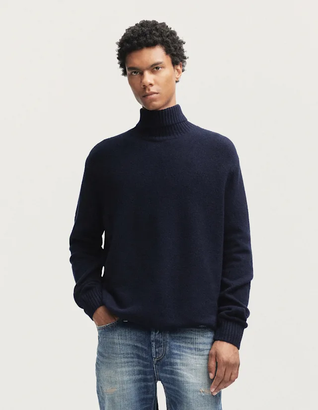 Denham DENHAM TAB ROLL SWEATER Cosy Cotton Knit - Regular Fit