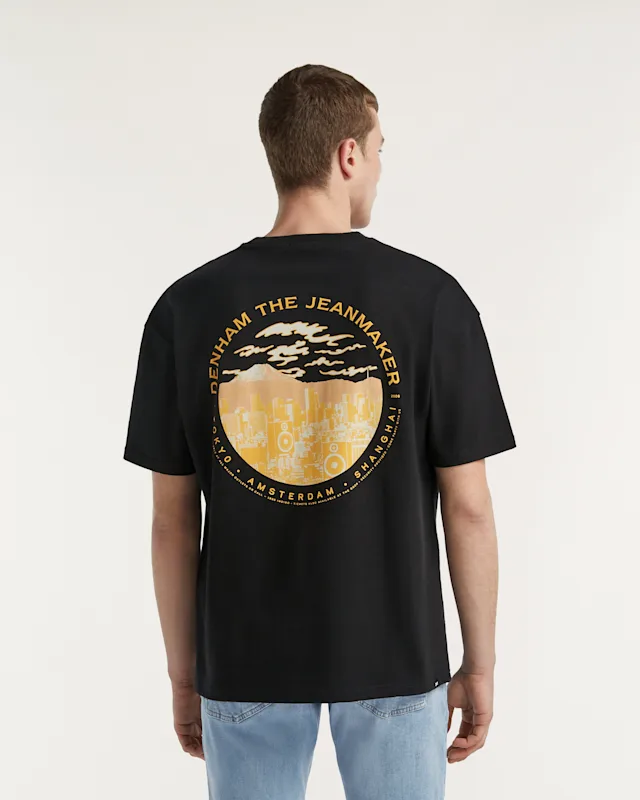 denham TOKYO SOUNDS TEE Slub Jersey - Relaxed Fit