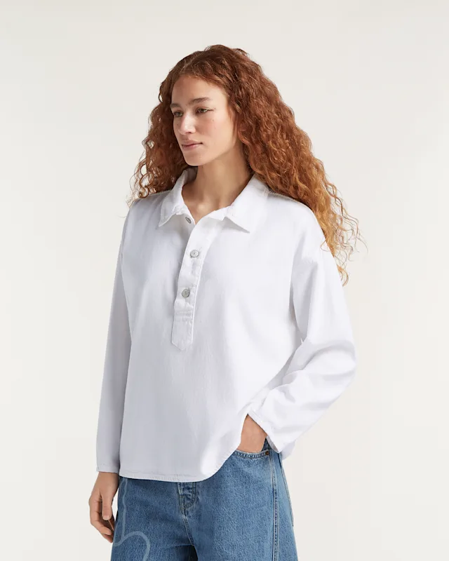 Denham YOKO SHIRT Rigid White Denim - Regular Fit