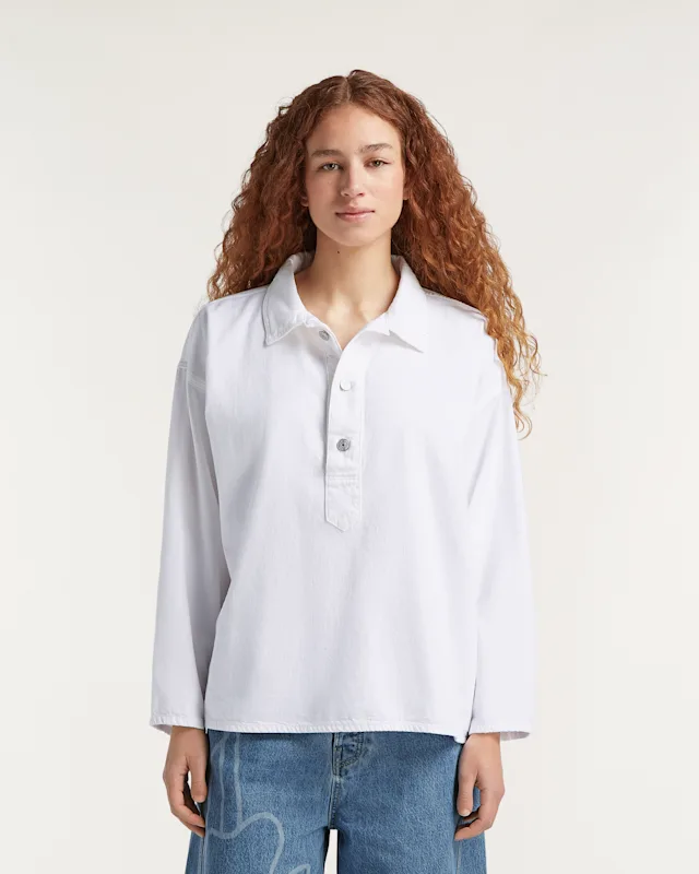 denham YOKO SHIRT Rigid White Denim - Regular Fit