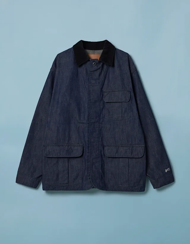 denham DENIM FIELD JACKET Indigo Corduroy - Loose Fit