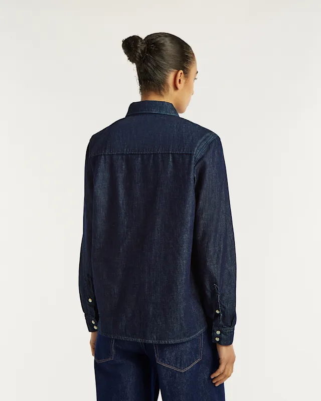 Denham HANA SHIRT Candiani Indigo Rinse - Regular Fit