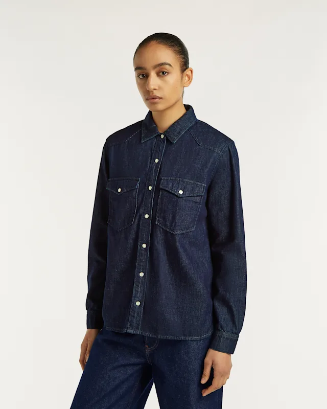 Denham HANA SHIRT Candiani Indigo Rinse - Regular Fit