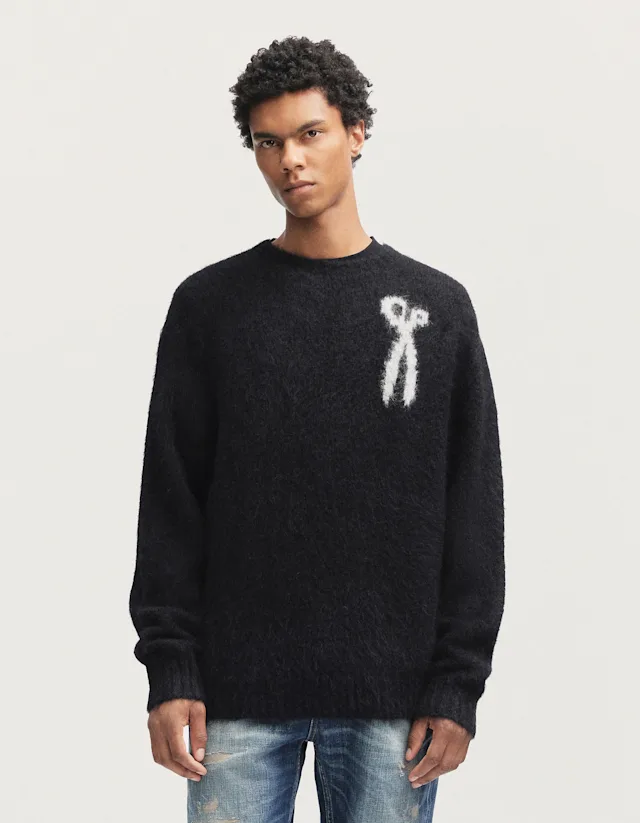 denham KEAGAN INTARSIA SWEATER Hairy Knit - Classic Fit