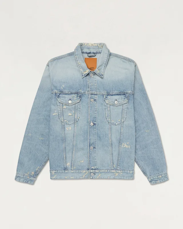 Denham LONDON JACKET Candiani Rigid Rip & Repair - Regular Fit