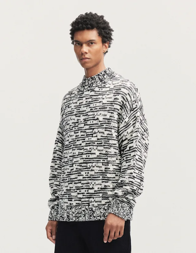 Denham MAXY CHUNKY SWEATER Mouline Black - Classic Fit