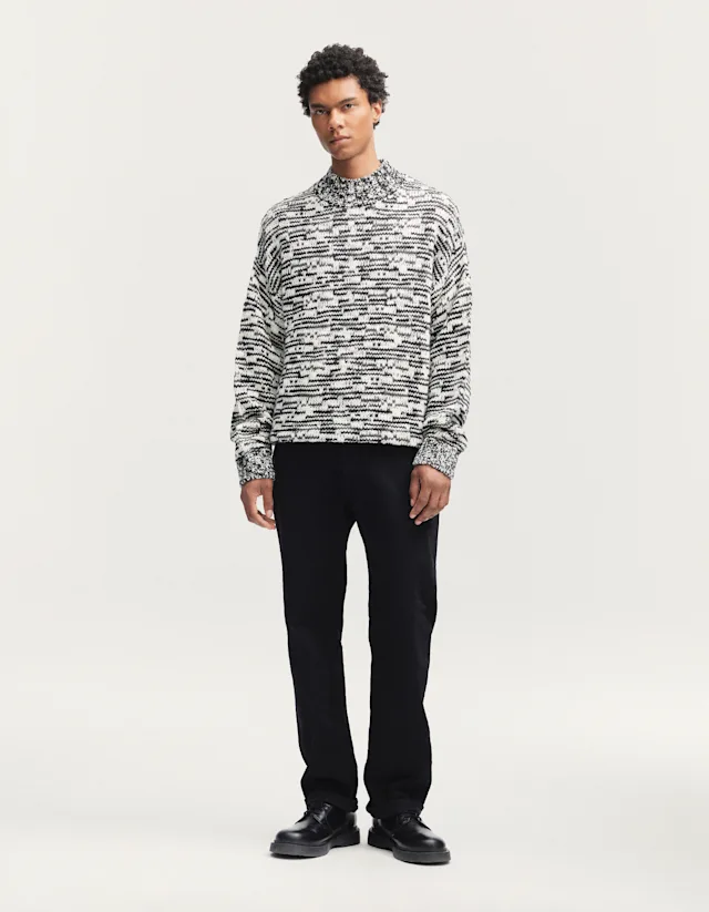 Denham MAXY CHUNKY SWEATER Mouline Black - Classic Fit