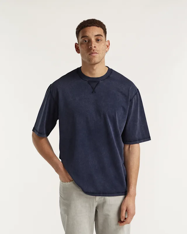 denham NINO TEE Garment Dye Heavy Jersey - Oversized Fit