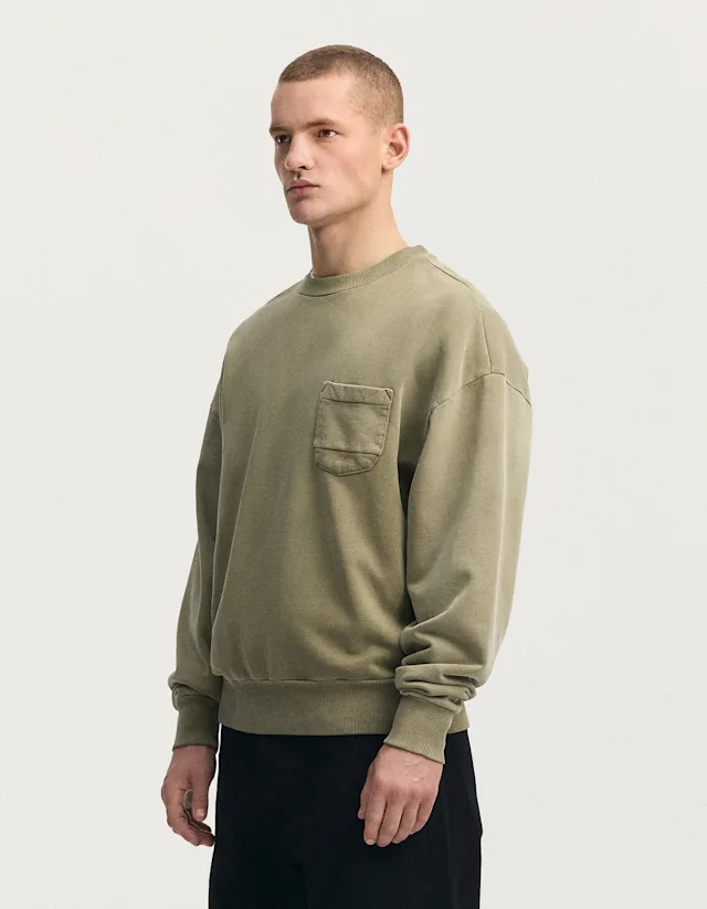 Denham NOAH POCKET SWEAT Heavy Washed - Oversized Fit