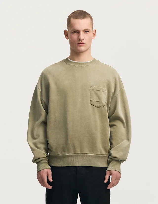 denham NOAH POCKET SWEAT Heavy Washed - Oversized Fit