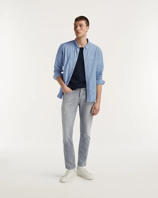 denham RAZOR Candiani Left-hand Light Grey - Slim Fit