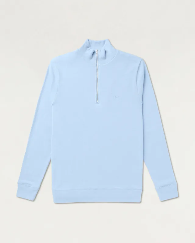Denham ROGER HALF ZIP Cotton Melange Jersey - Regular Fit