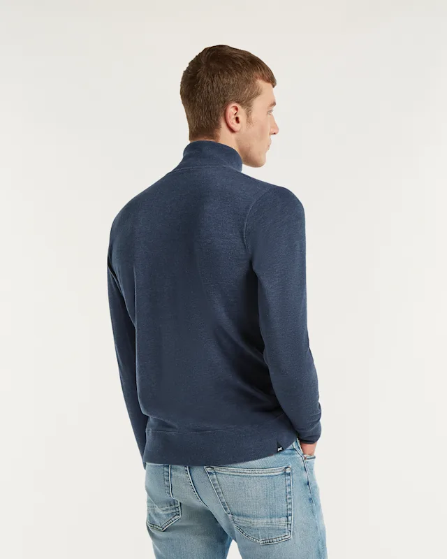 Denham ROGER HALF ZIP Cotton Melange Jersey - Regular Fit