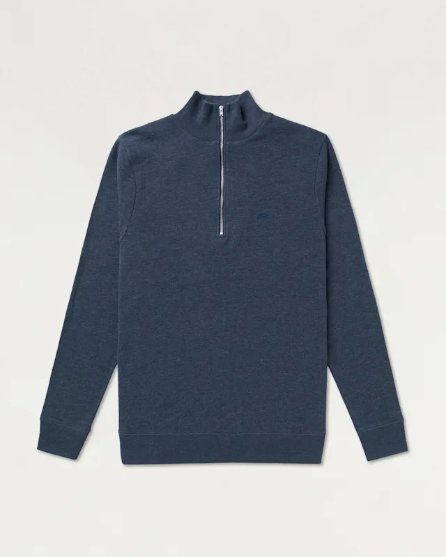 Denham ROGER HALF ZIP Cotton Melange Jersey - Regular Fit