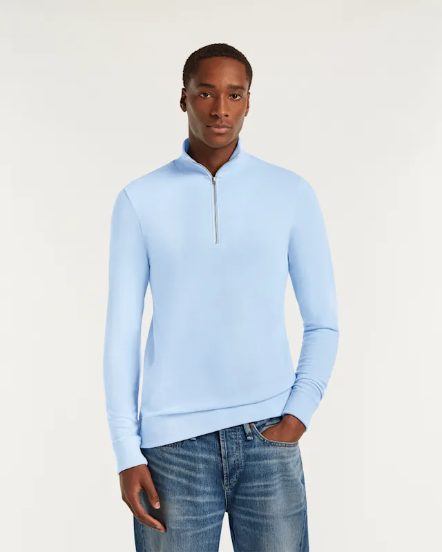 denham ROGER HALF ZIP Cotton Melange Jersey - Regular Fit