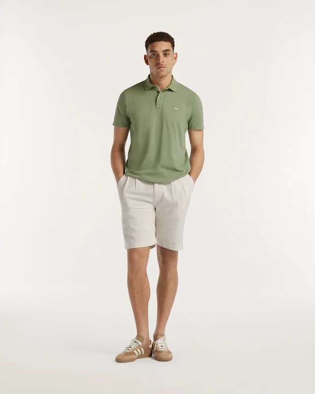 denham SASUKE PLEATED SHORT Structured Cotton Linen - Wide Fit