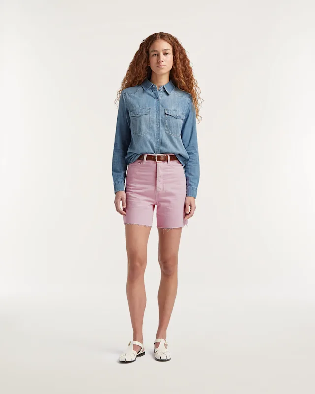 denham SATCHIKO SHORT Candiani Rigid Pink Dye - Relaxed Fit