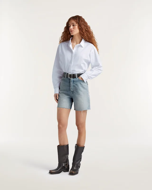 Denham SATCHIKO SHORT Candiani Rigid Rip & Repair - Relaxed Fit