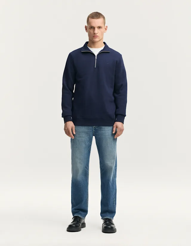 Denham SCISSOR HALF-ZIP SWEATER Soft Sweat - Regular Fit