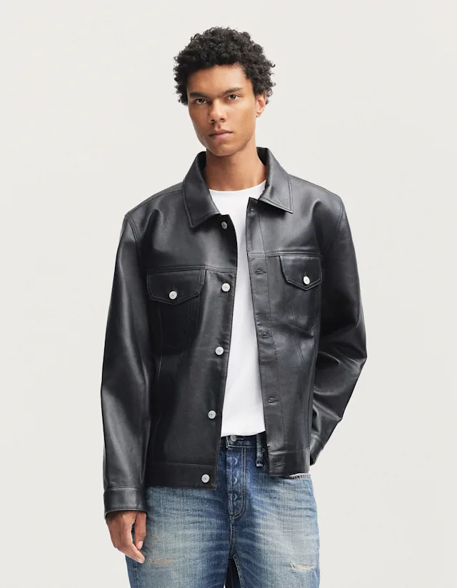 denham TOKYO LEATHER JACKET Premium Cow Leather - Regular Fit