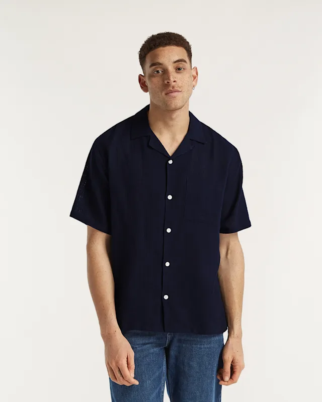 denham TONY CAMP SHIRT Luxury Cotton Gauze - Boxy Fit