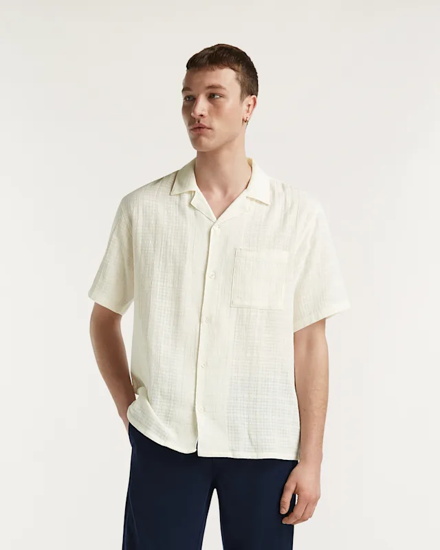 denham TONY CAMP SHIRT Luxury Cotton Gauze - Boxy Fit