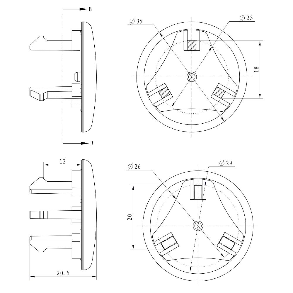 Differnz Differnz Afdekkap – Overloop – Voor Wasbak – Koper