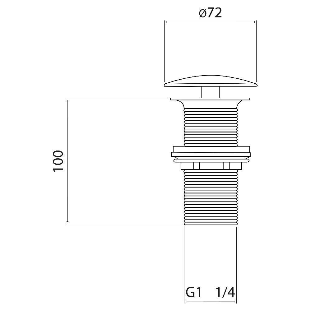 Differnz Differnz Afvoerplug – Mix & Match – Always Open – L – Mat Zwart