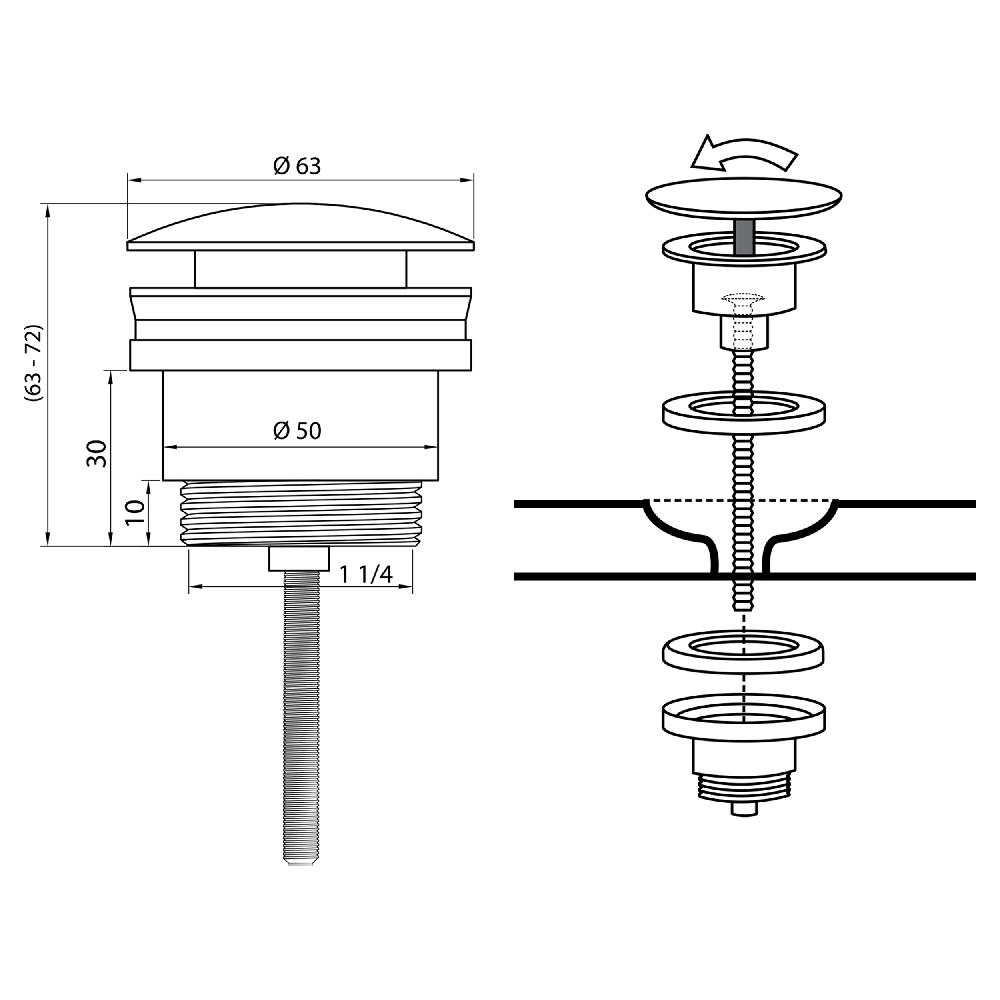 Differnz Differnz Afvoerplug – Pop Up – Design – Mat Chroom