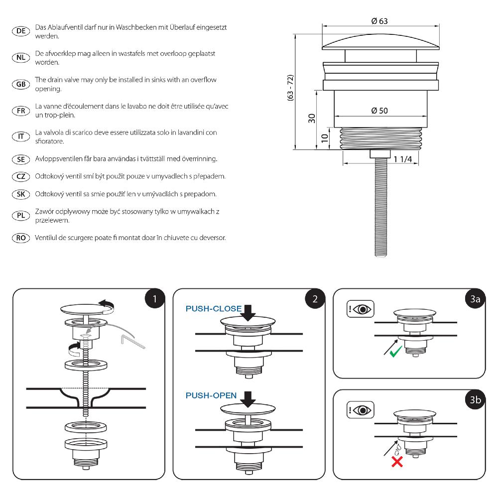 Differnz Differnz Afvoerplug – Pop Up – Design – Mat Chroom