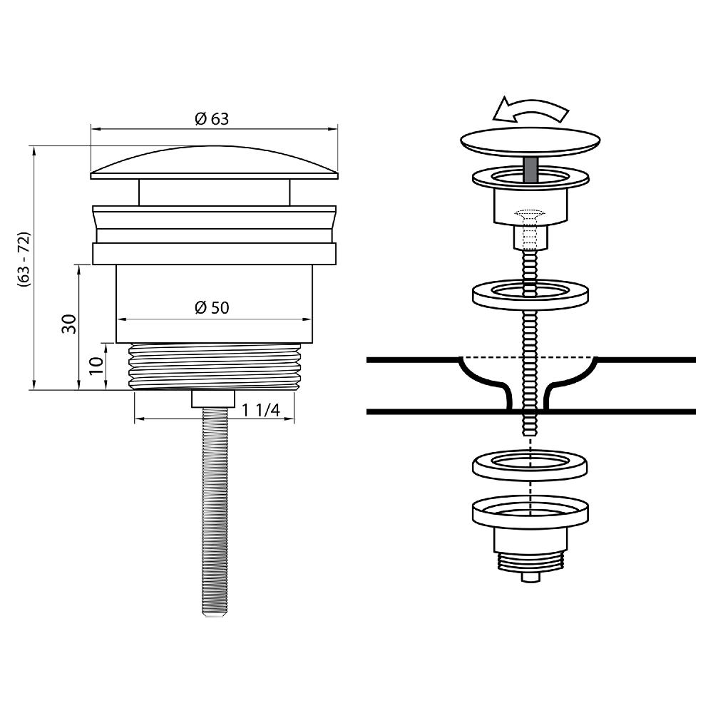 Differnz Differnz Afvoerplug – Pop Up – Design – Rood Koper