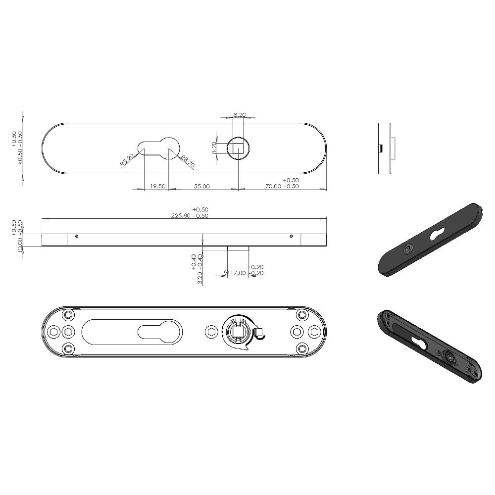 Differnz Differnz Amsterdam Deurkruk – Ovaal Schild – Cilinder 55 Mm – Zwart
