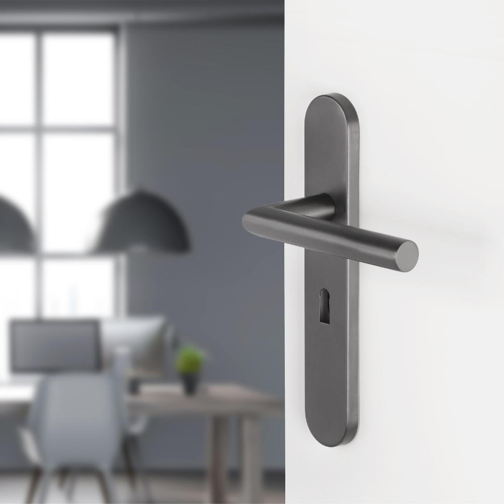 Differnz Differnz Amsterdam Deurkruk – Ovaal Schild – Sleutel 56 Mm – Gun Metal