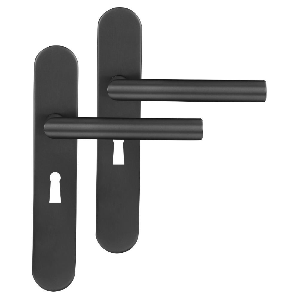 differnz Differnz Amsterdam deurkruk – ovaal schild – sleutel 56 mm – gun metal