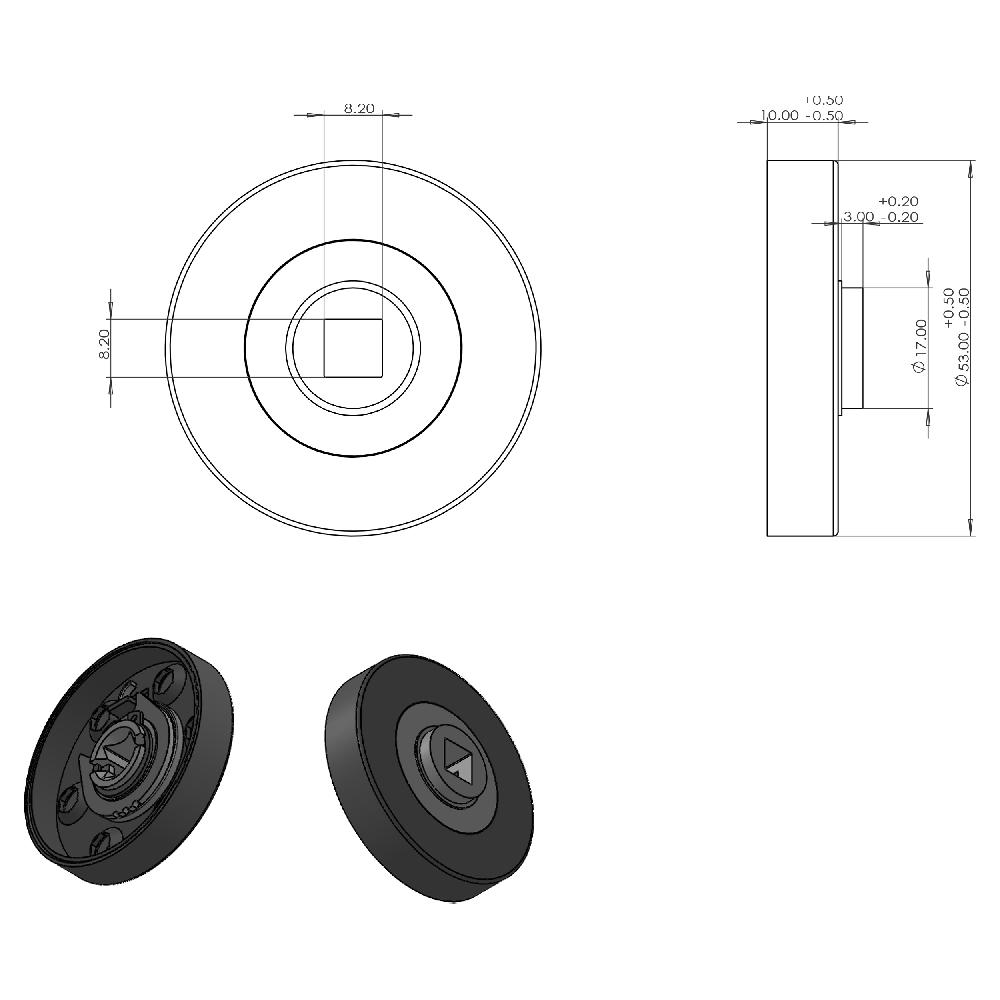 Differnz Differnz Amsterdam Deurkruk – Rozet – Rond – Blind – Gun Metal