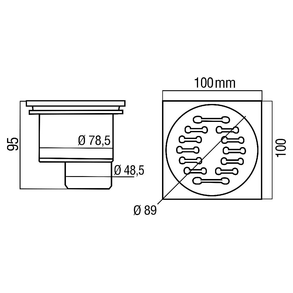 Differnz Differnz Basic – Doucheput Onderuitlaat – Mat – 10 X 10 Cm