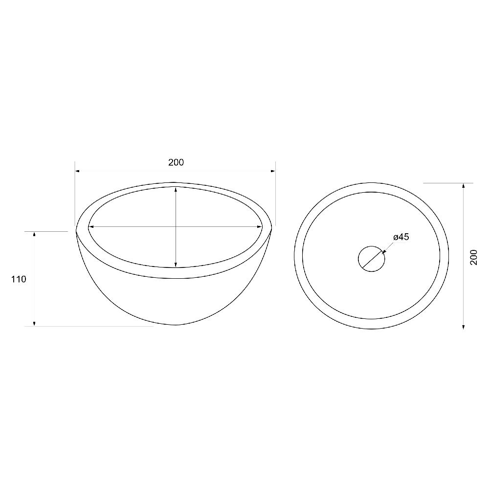 Differnz Differnz Boomer Waskom – Ø 20 Cm – Beton – Donkergrijs