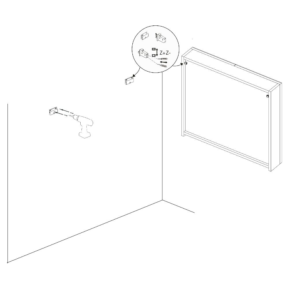 Differnz Differnz Brida Spiegelkast – MDF – 50 X 15 X 85 Cm – Wit