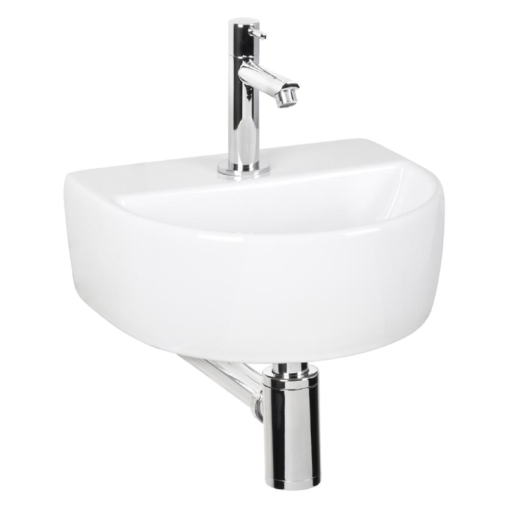 Differnz Differnz Demi Fonteinset Keramiek Wit – Kraan Recht Chroom – 30 X 25.5 X 11.5 Cm