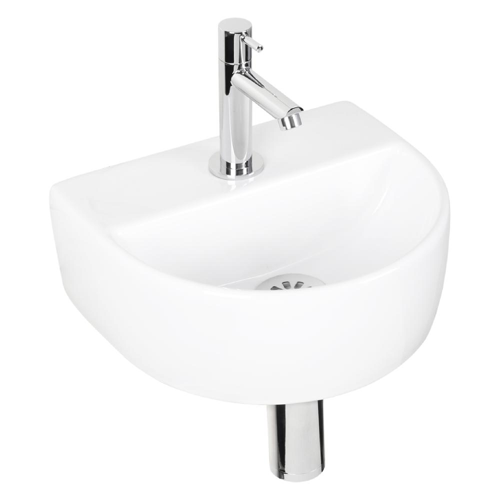 Differnz Differnz Demi Fonteinset Keramiek Wit – Kraan Recht Chroom – 30 X 25.5 X 11.5 Cm